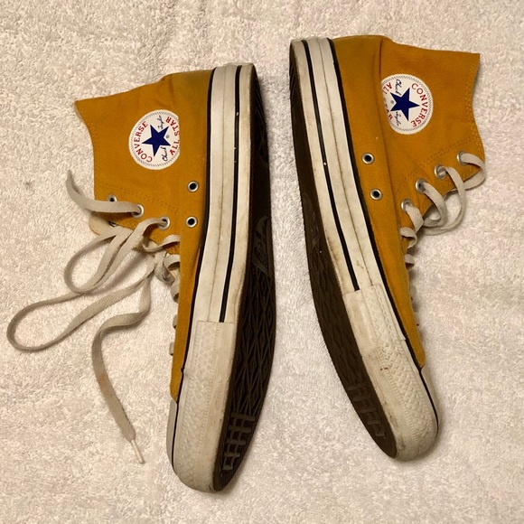 mustard yellow converse high tops